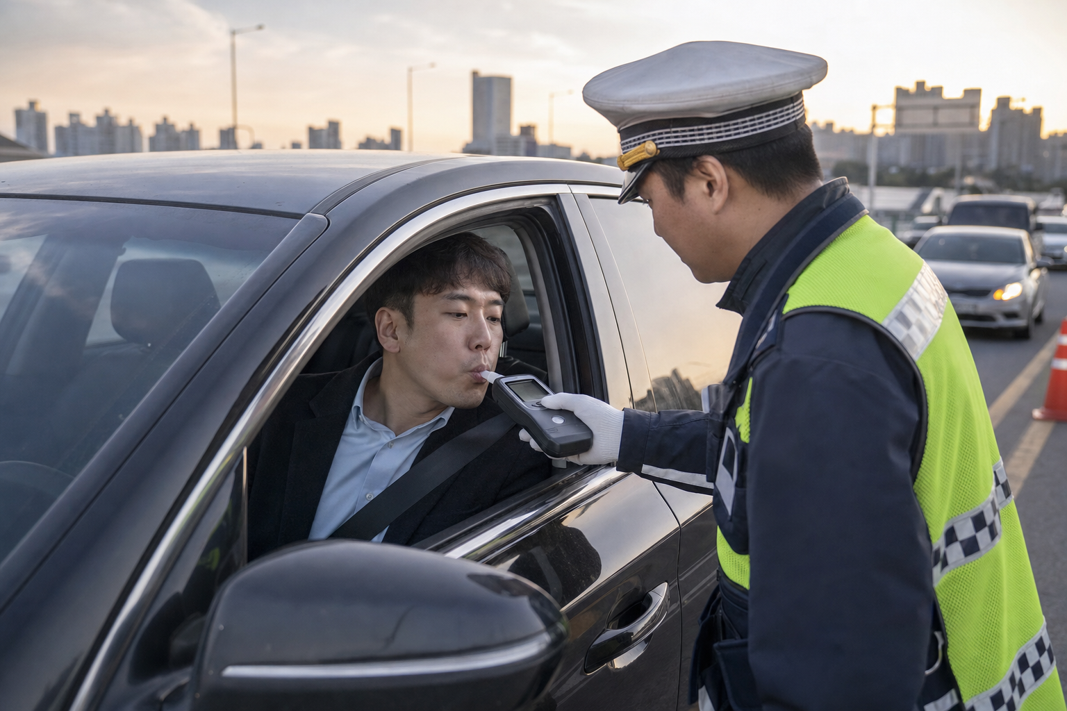 음주운전 공공 통계를 검토하는 현장 사진